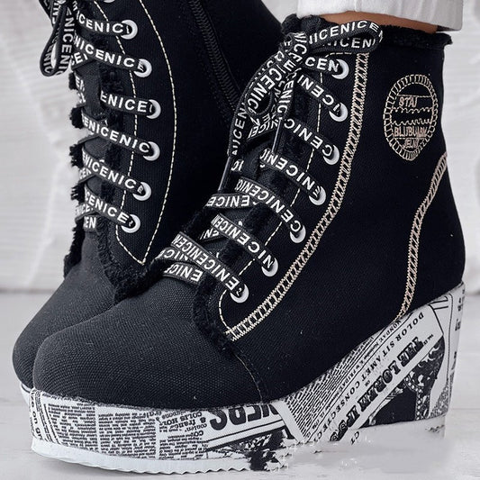 Bold Streetwear Wedge Sneakers – Unique & Eye-Catching