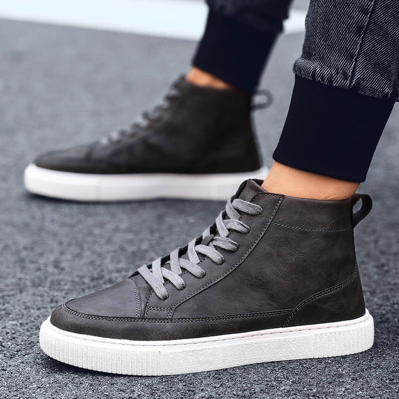 grey high-top men's sneakers