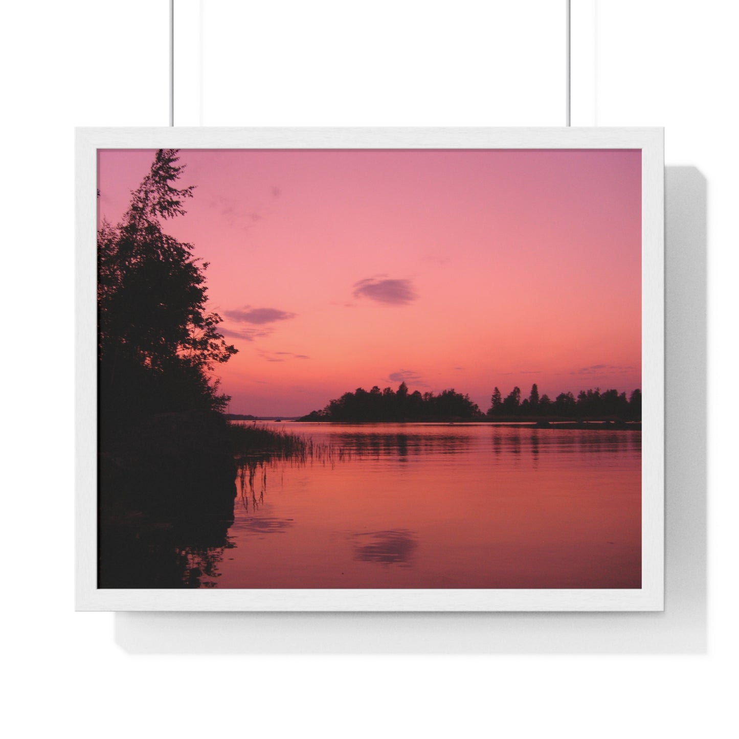 Framed Nature Photography Poster - Pink Sunset