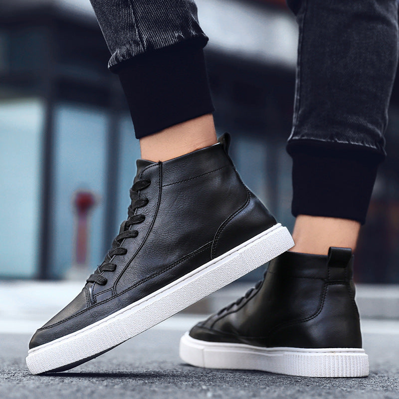 black men's high-top casual sneakers