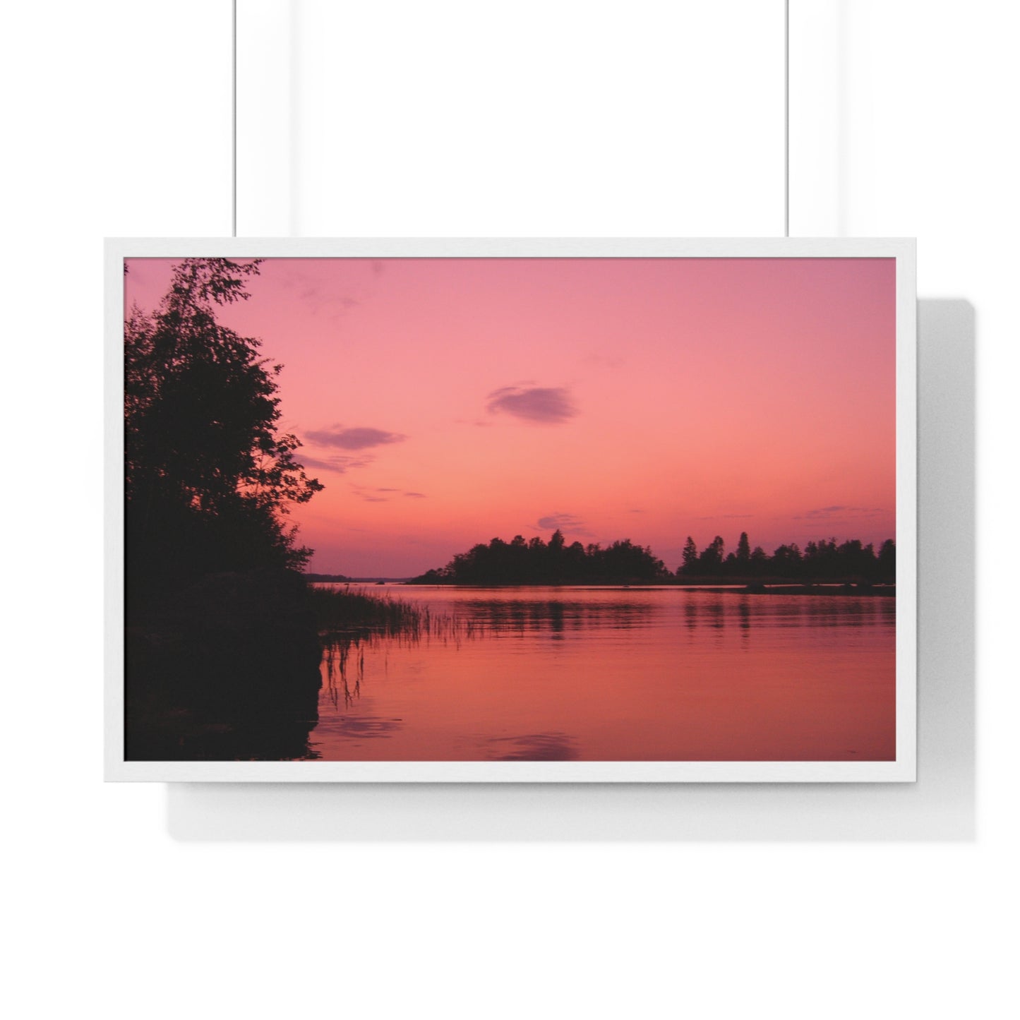 Framed Nature Photography Poster - Pink Sunset