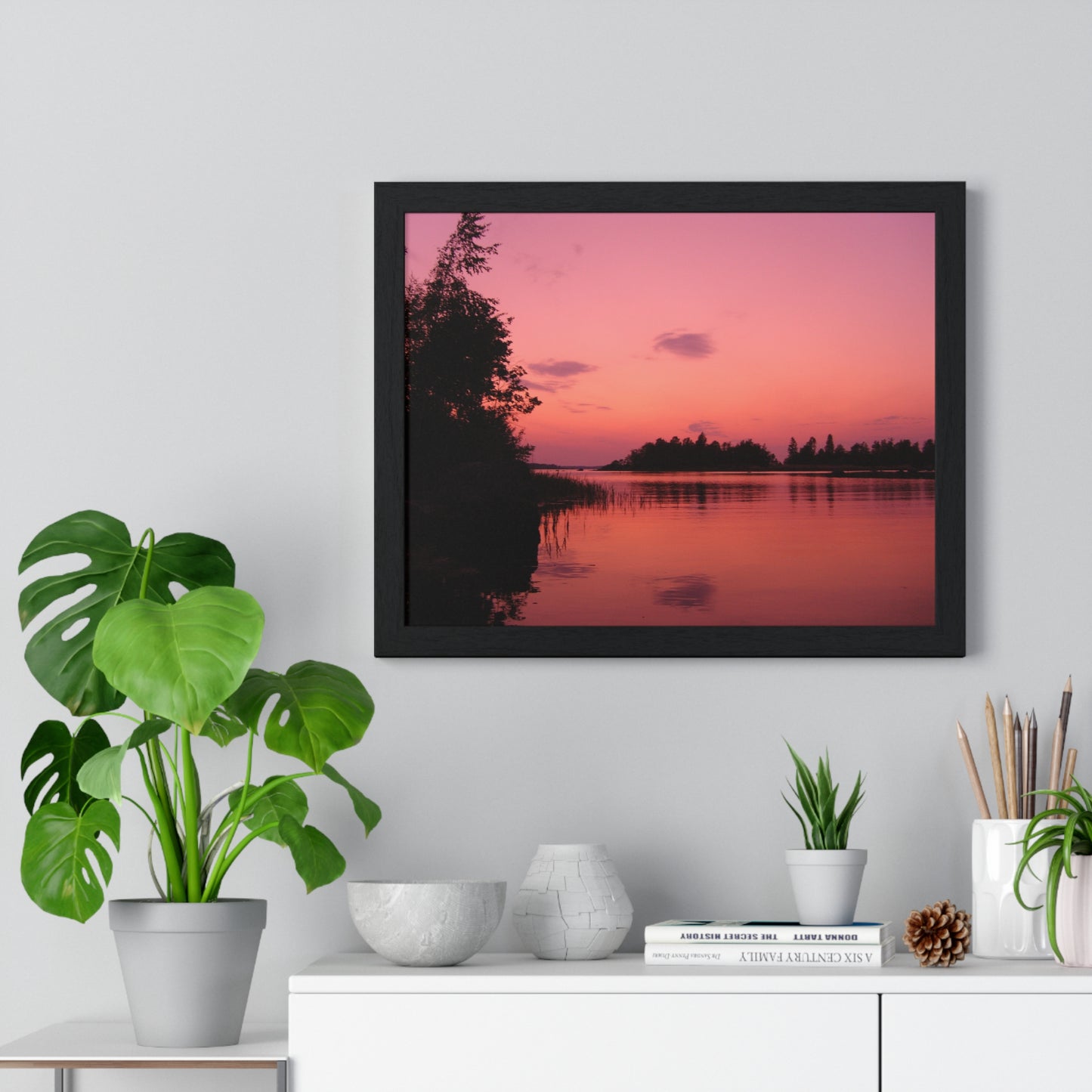 Framed Nature Photography Poster - Pink Sunset