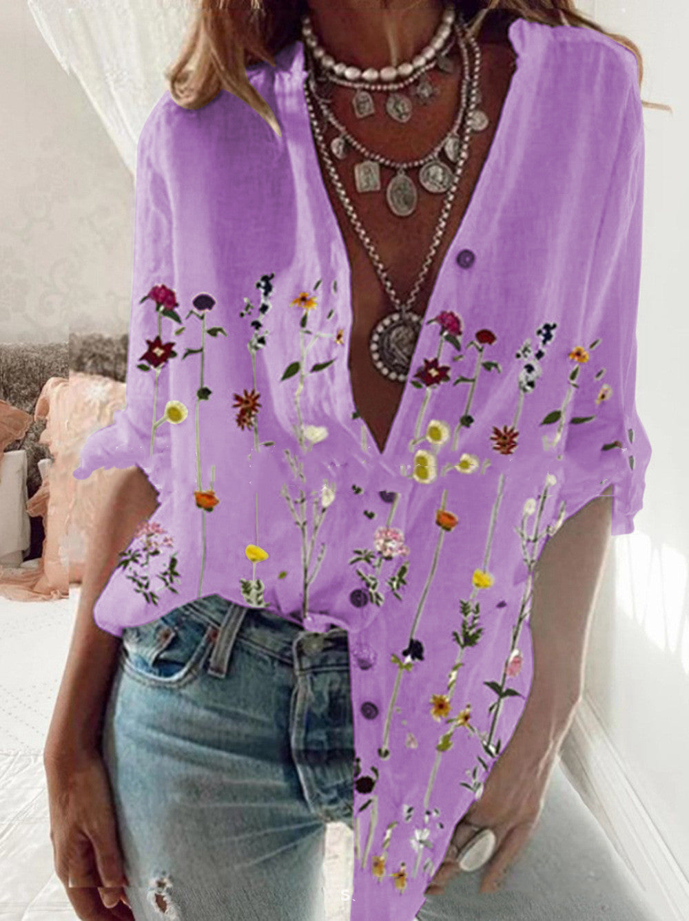 Floral Print Spring Shirt – Effortless Boho Elegance!