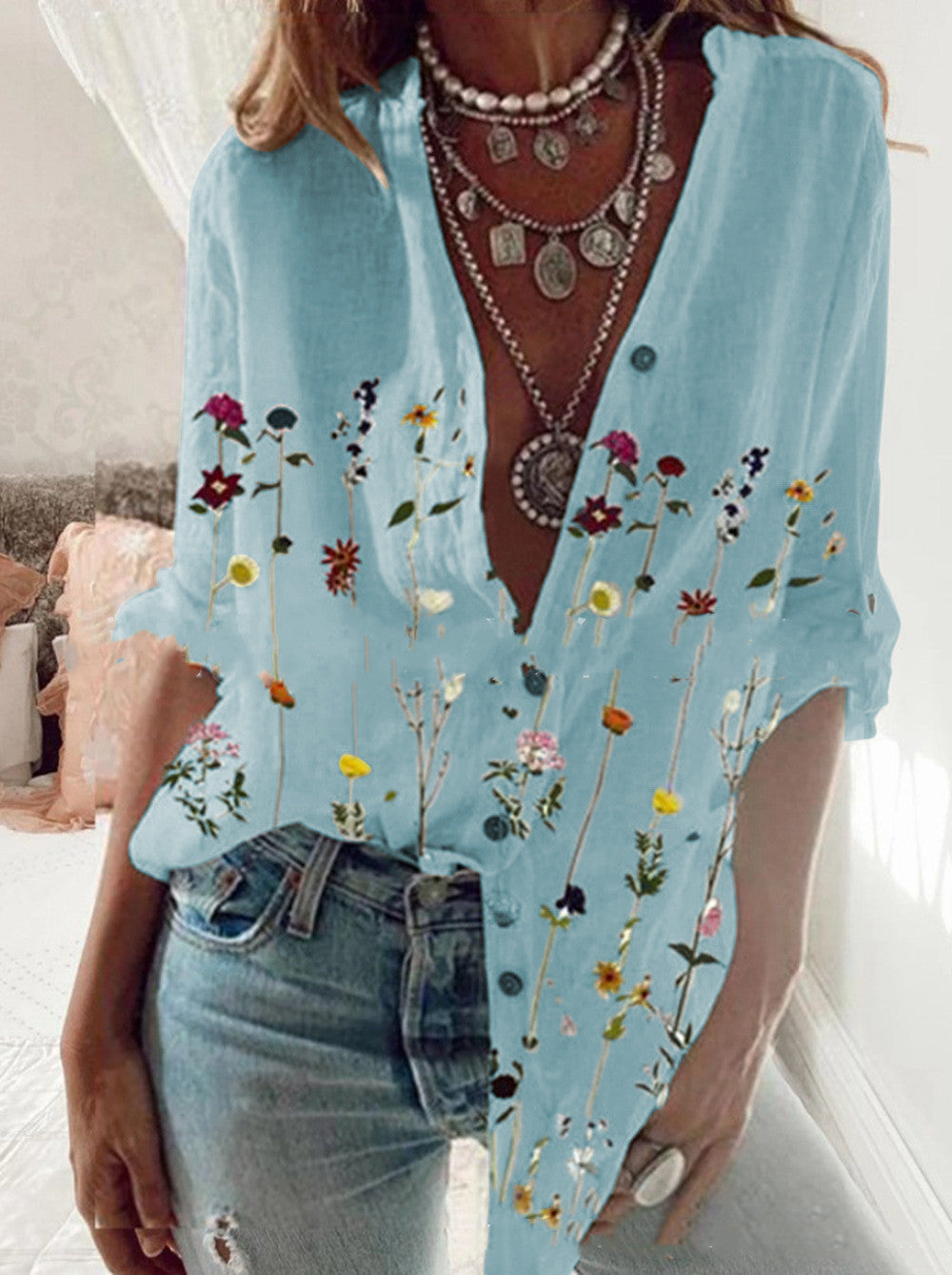 Floral Print Spring Shirt – Effortless Boho Elegance!