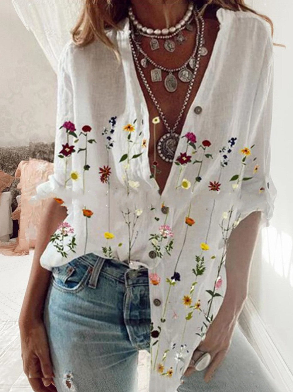 Floral Print Spring Shirt – Effortless Boho Elegance!