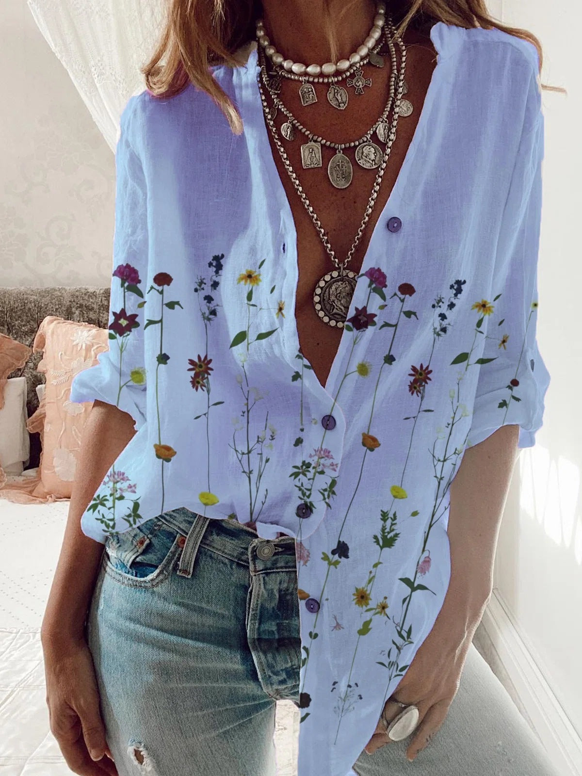 Floral Print Spring Shirt – Effortless Boho Elegance!