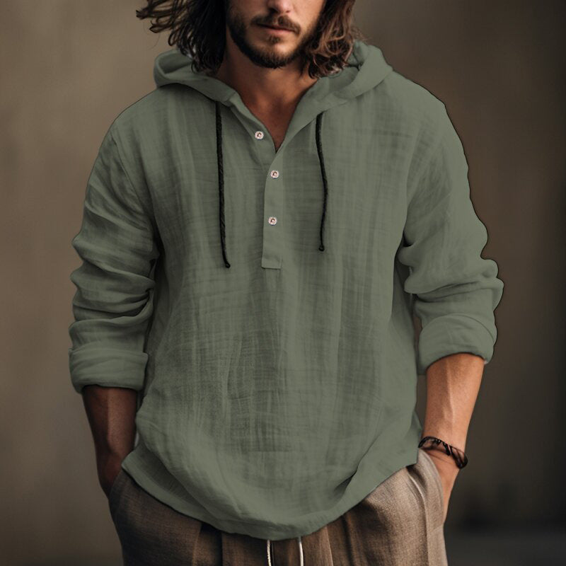 Men's breathable cotton hoodie - natural style and comfort!