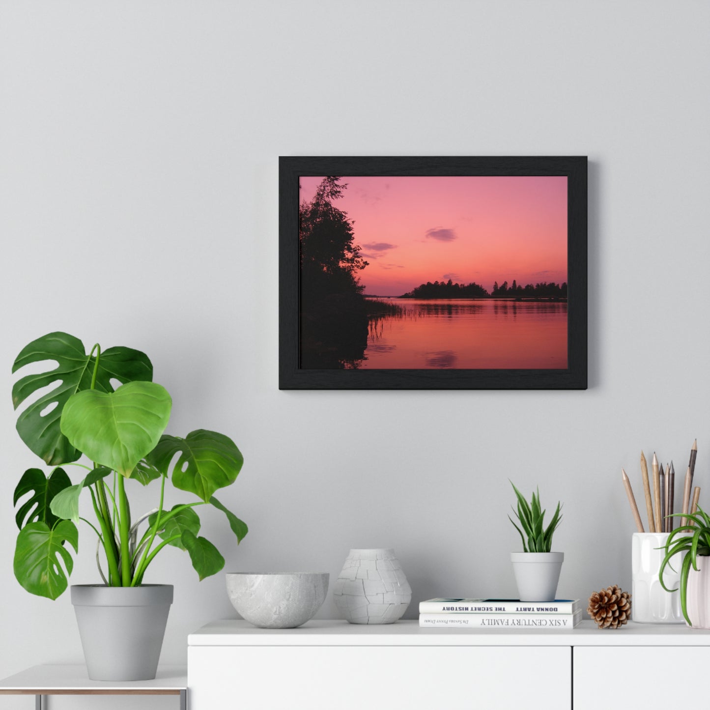 Framed Nature Photography Poster - Pink Sunset