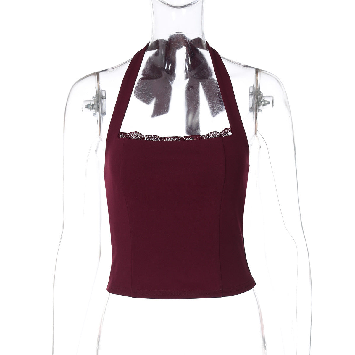 Lace-Up Halter Crop Top – Elegant & Edgy