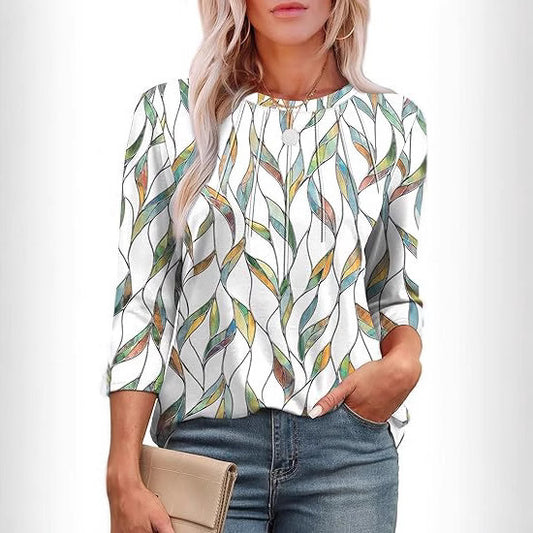 Light and Airy Printed Blouse – Naturally Elegant Style!