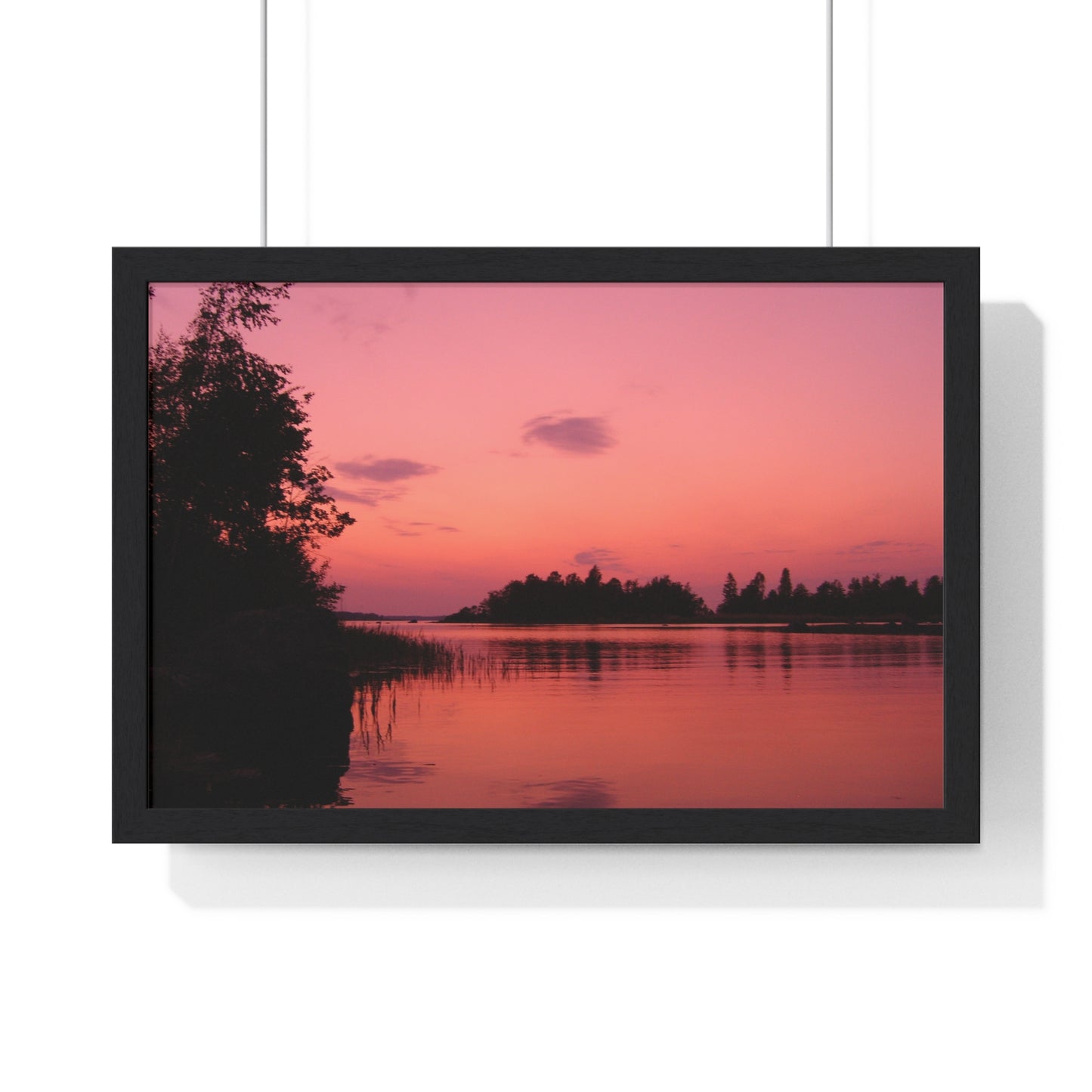 Framed Nature Photography Poster - Pink Sunset