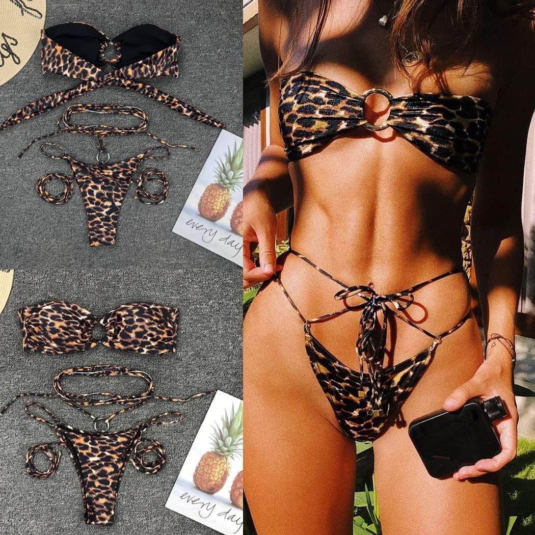 Leopard Print Bandeau Bikini – Fierce & Fabulous!