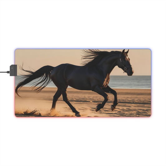 LED Mouse Pad - Beautiful Horse on the Beach