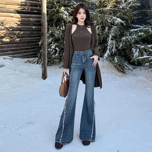 Vintage-Inspired Wide-Leg Bootcut Jeans – Retro Chic & Timeless Elegance!