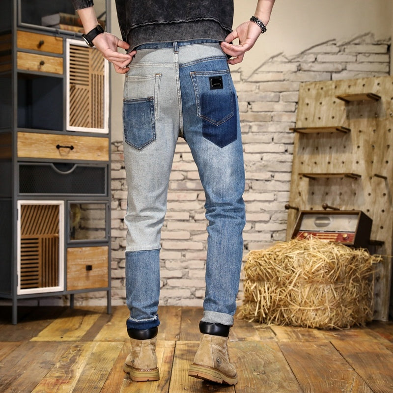 Men’s Distressed Mid-Waist Denim Jeans – Rugged & Stylish