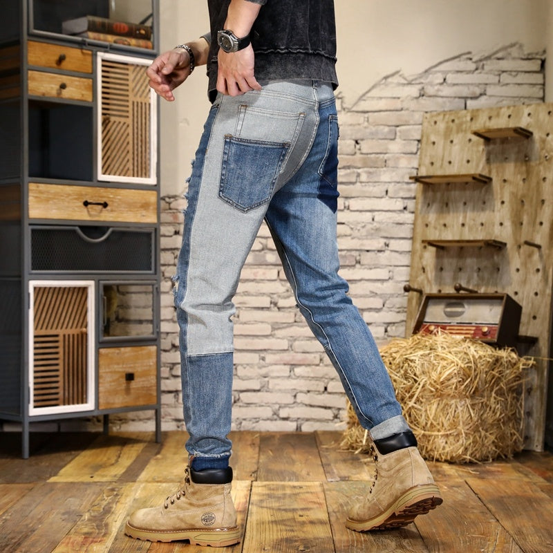 Men’s Distressed Mid-Waist Denim Jeans – Rugged & Stylish