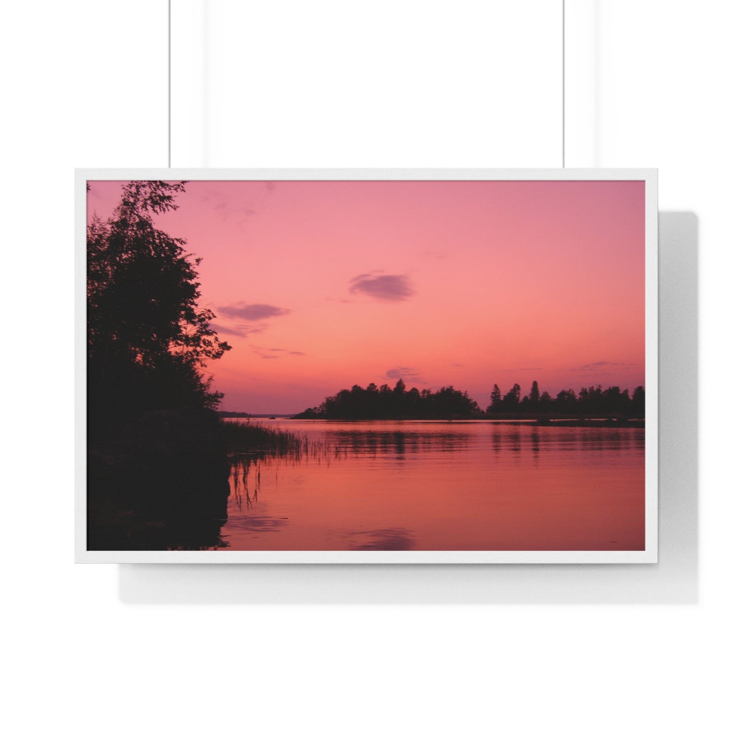 Framed Nature Photography Poster - Pink Sunset