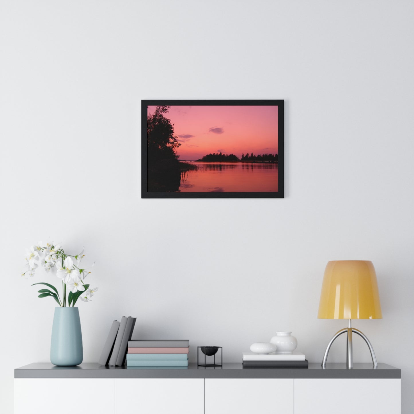 Framed Nature Photography Poster - Pink Sunset