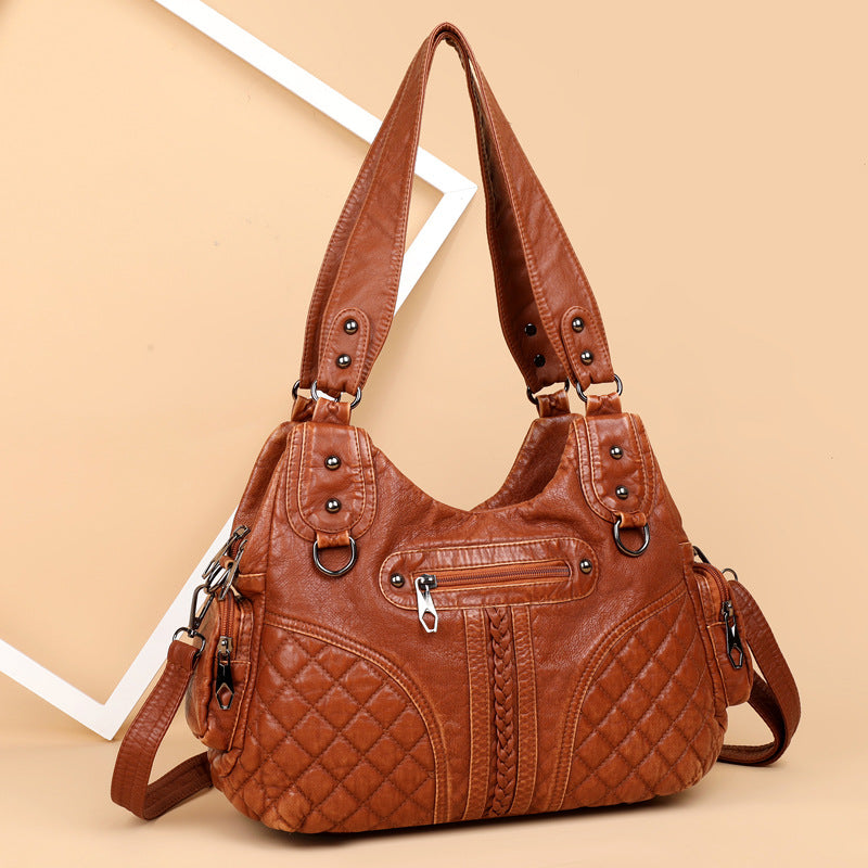 Women's Retro PU Leather Handbag – Elegant & Versatile