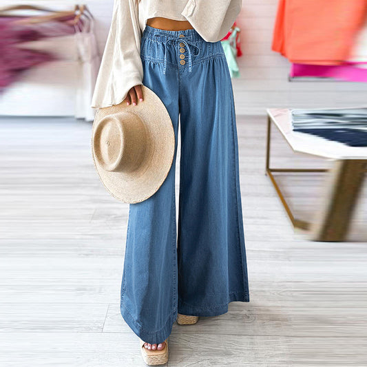 Relaxed & Stylish Wide-Leg Denim Pants – A Perfect Blend of Comfort & Elegance!