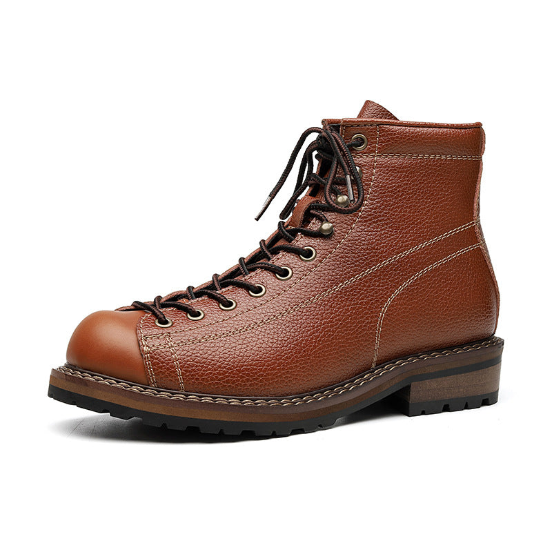 Men's High-Top Leather Boots – Classic British Style