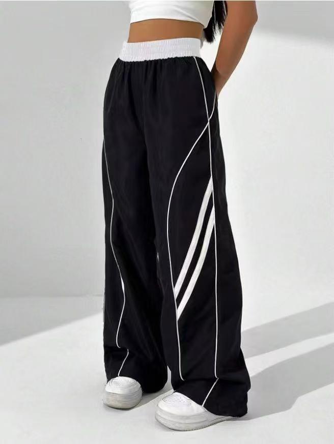 Trendy Contrast Stripe Streetwear Pants – Effortless Style & Comfort!