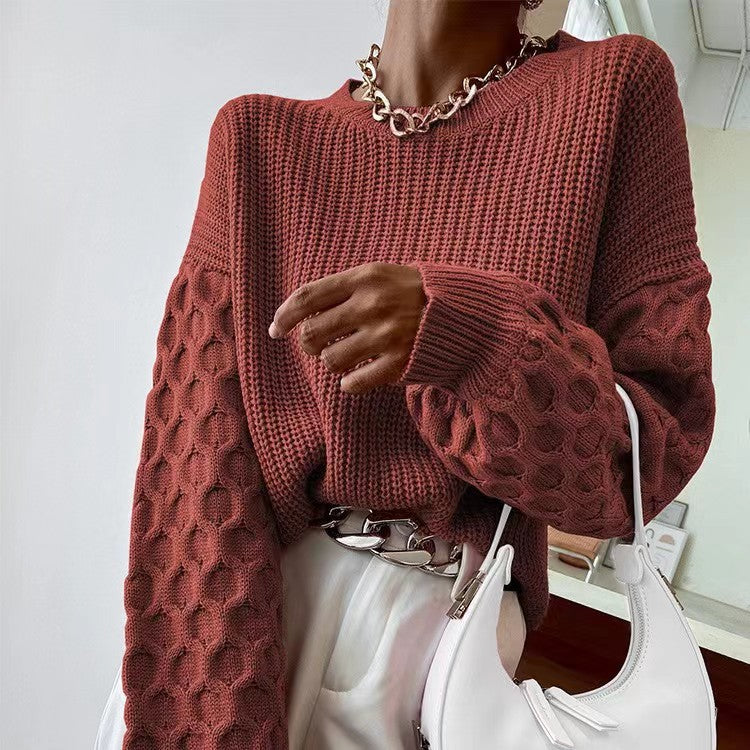 Cozy Lantern Sleeve Knit Sweater