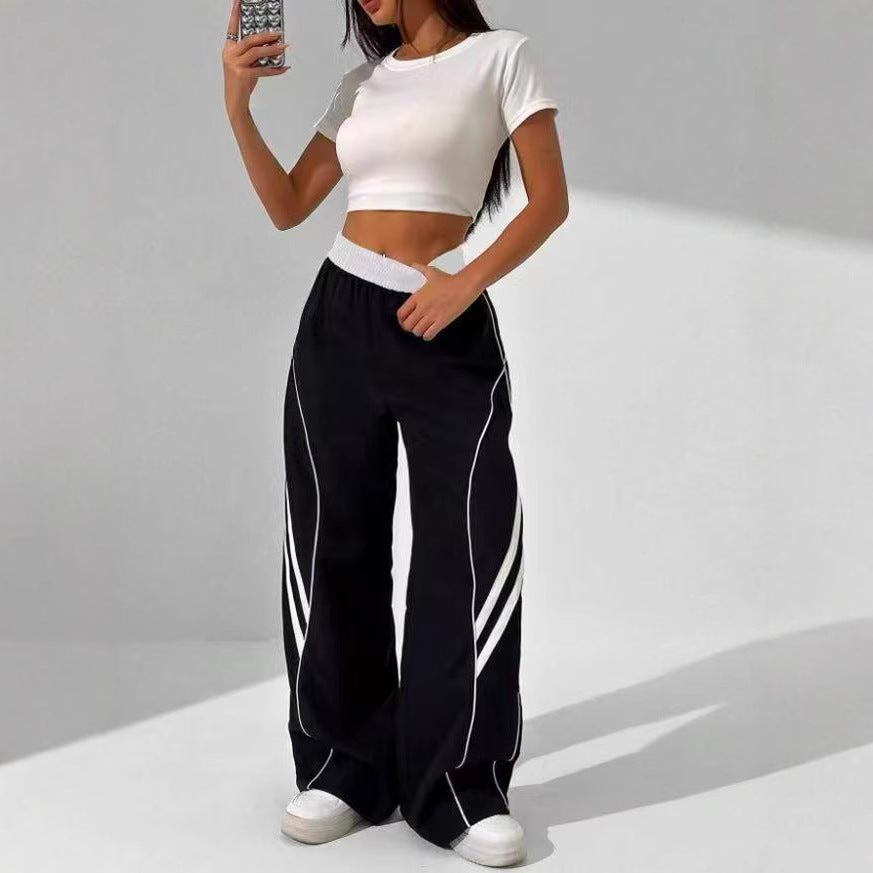 Trendy Contrast Stripe Streetwear Pants – Effortless Style & Comfort!