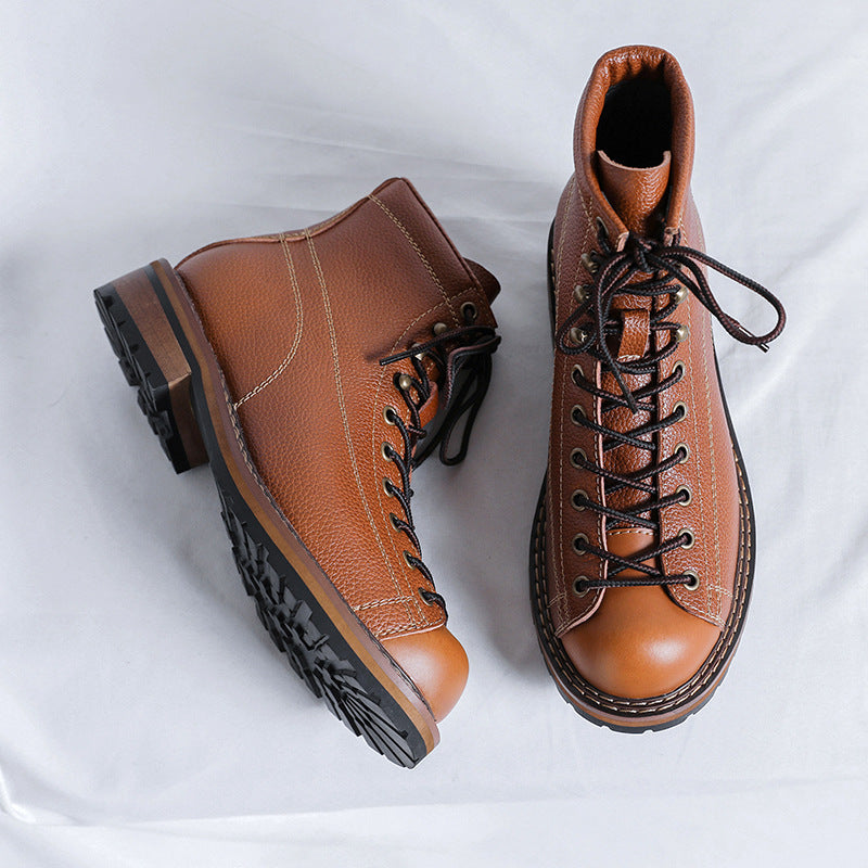 Men's High-Top Leather Boots – Classic British Style