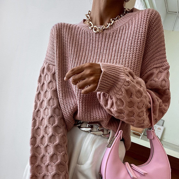 Cozy Lantern Sleeve Knit Sweater