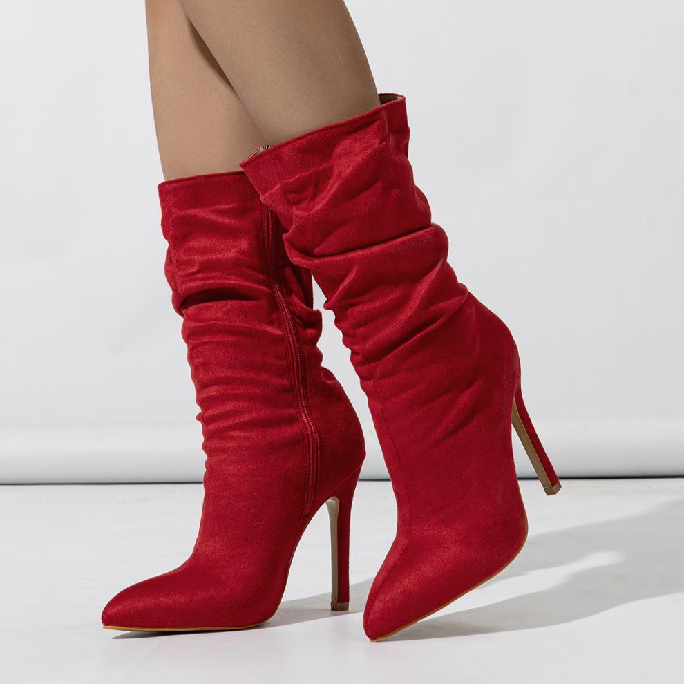 Women's Suede Stiletto Boots – Chic & Elegant