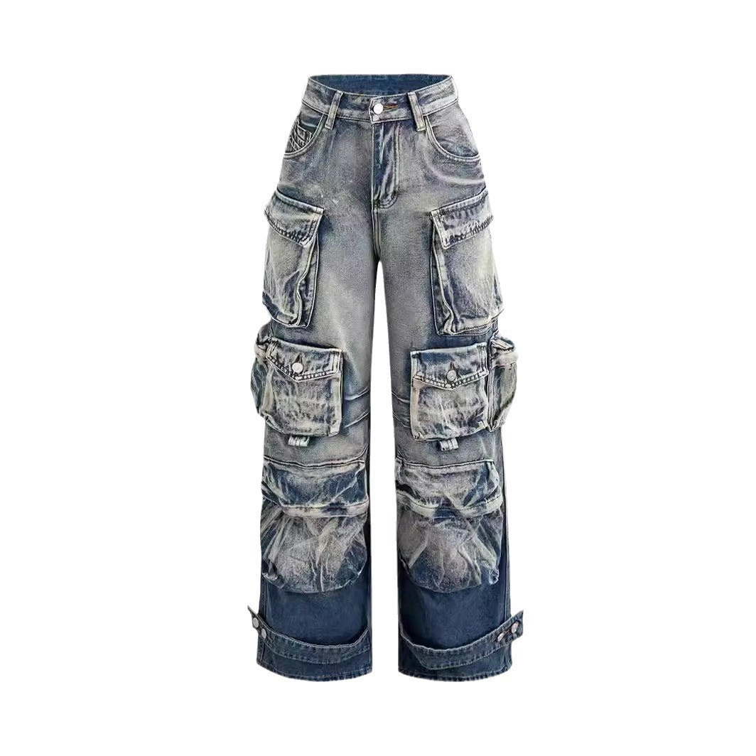 Edgy Multi-Pocket Cargo Jeans – The Ultimate Streetwear Essential!