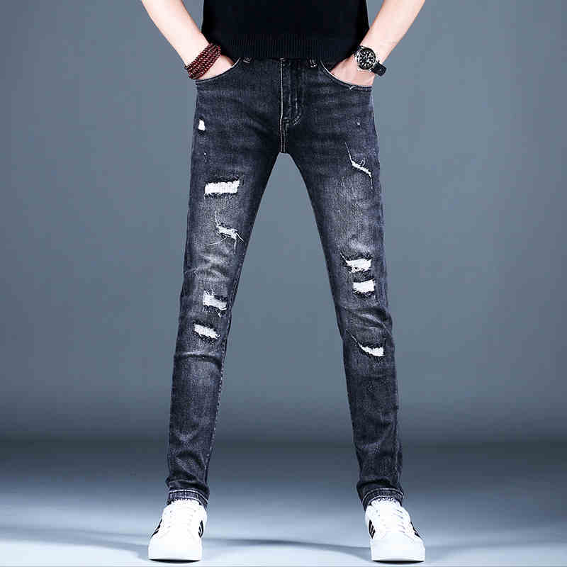 Men’s Distressed Slim-Fit Denim Jeans