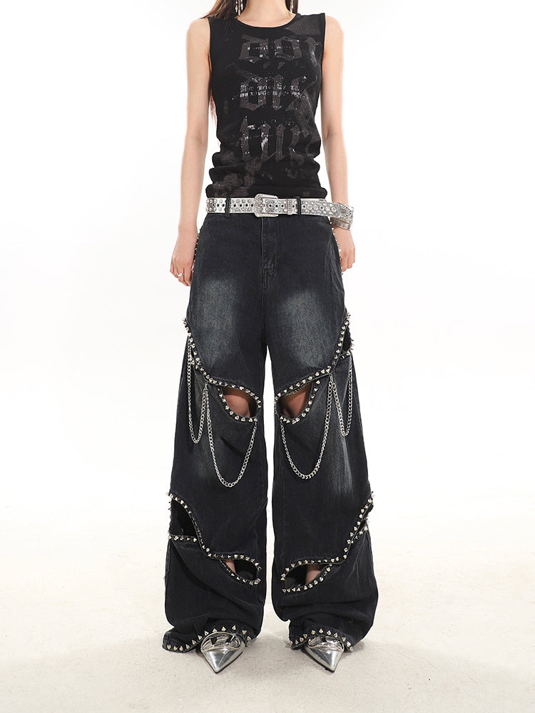 Bold Studded & Chain Jeans – The Ultimate Statement Piece!